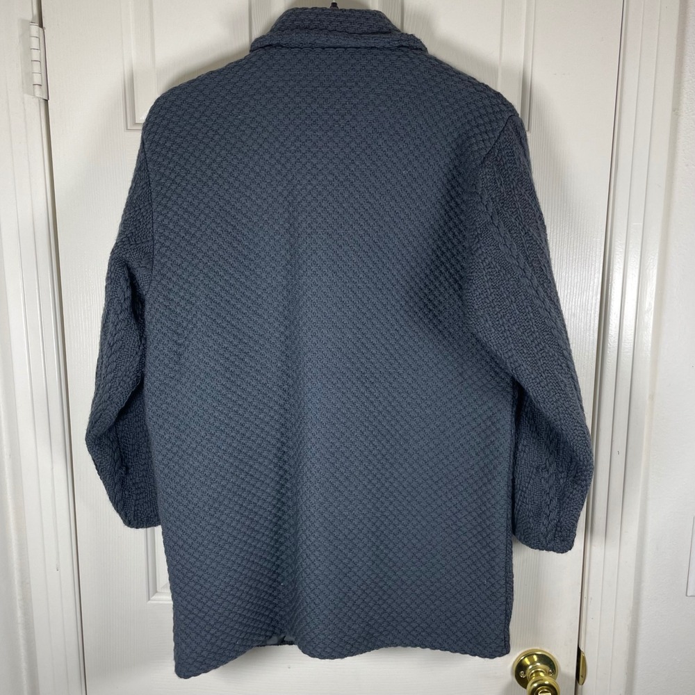 Boyne Valley Weavers Handcrafted Wool Cable Knit Coat Women's Small Ireland Grey - Picture 3 of 8
